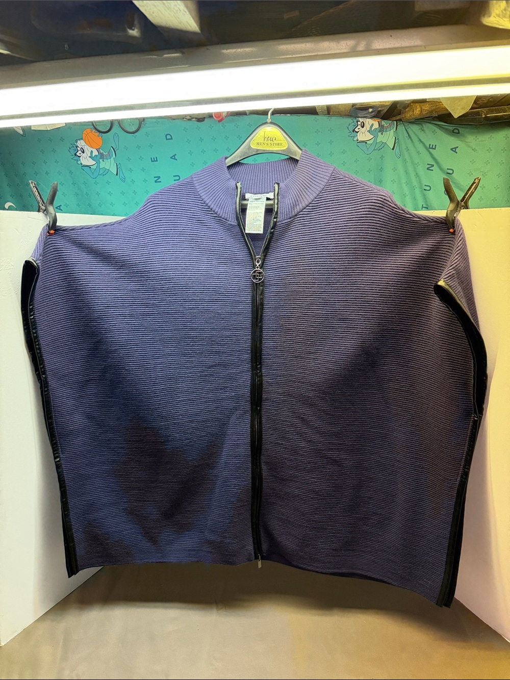 Chico's Women’s Ribbed 2 Way Zip-Up Sweater Jacket - Deep Purple